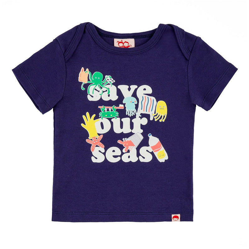 PASTA POINT Tots Organic Cotton Slim Fit T-shirt/Indigo (Save Our Seas) 