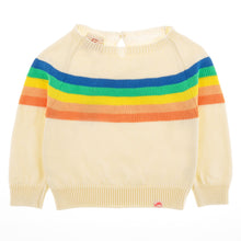 Load image into Gallery viewer, PIPELINE RAINBOW YOKE Tots Organic Cotton Knit Jumper/Cream 
