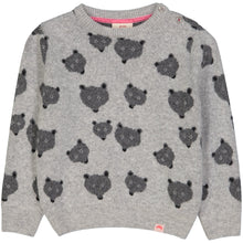 Load image into Gallery viewer, QUEBEC Jacquard Pique Knit Jumper/Light Heather Grey (Bears) 
