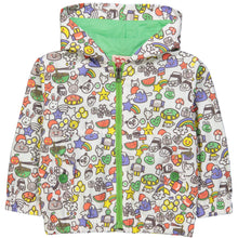 Load image into Gallery viewer, Kozi All over printed rain jacket/White 
