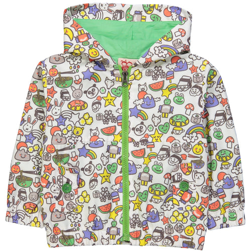 Kozi All over printed rain jacket/White 