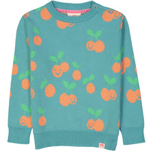 Load image into Gallery viewer, SAKURA Repeat jacquard pique knit jumper/Teal
