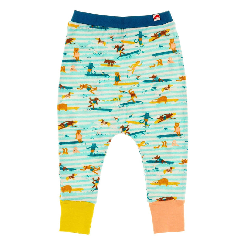 THE PASS Tots Organic Cotton Harem Pants/Aruba Blue (Surfers Stripe) 