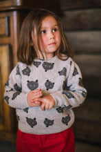 Load image into Gallery viewer, QUEBEC Baby Tots Jacquard Pique Knit Jumper/Light Heather Grey (Bears)
