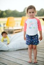 Load image into Gallery viewer, SOPORRO all over printed jersey baby shorts/Navy
