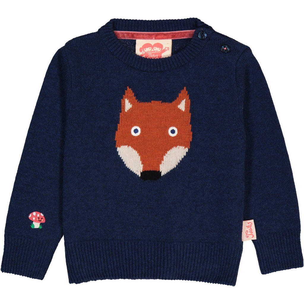 TOOTSA CLASSIC FOX Baby Unisex Jacquard Knit Jumper/Deep Blue 