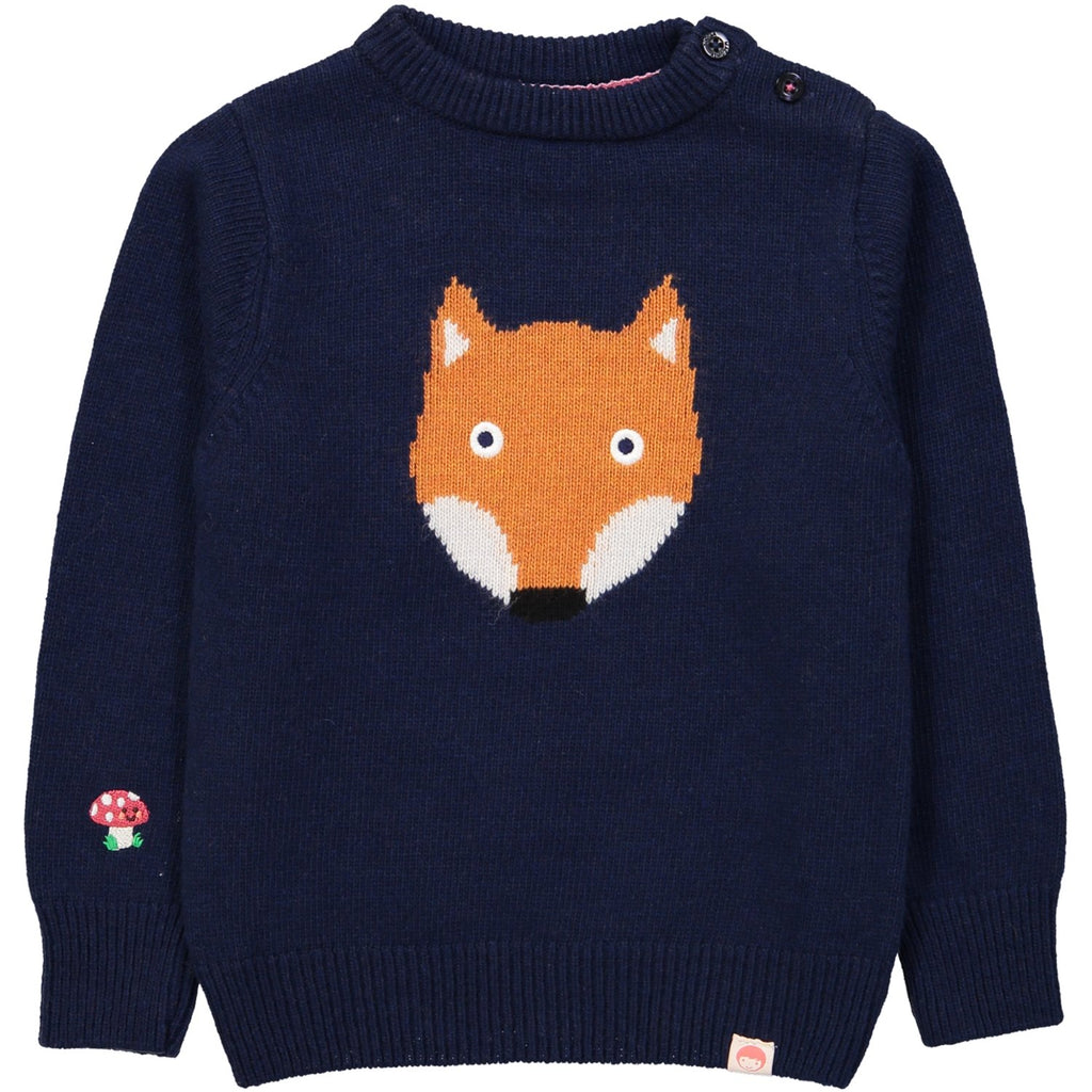 TOOTSA CLASSIC FOX Jacquard Knit Jumper/Deep Blue 