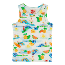 Load image into Gallery viewer, TRESTLES Tots Organic Cotton Printed Vest Top/White (Hawaiian) 
