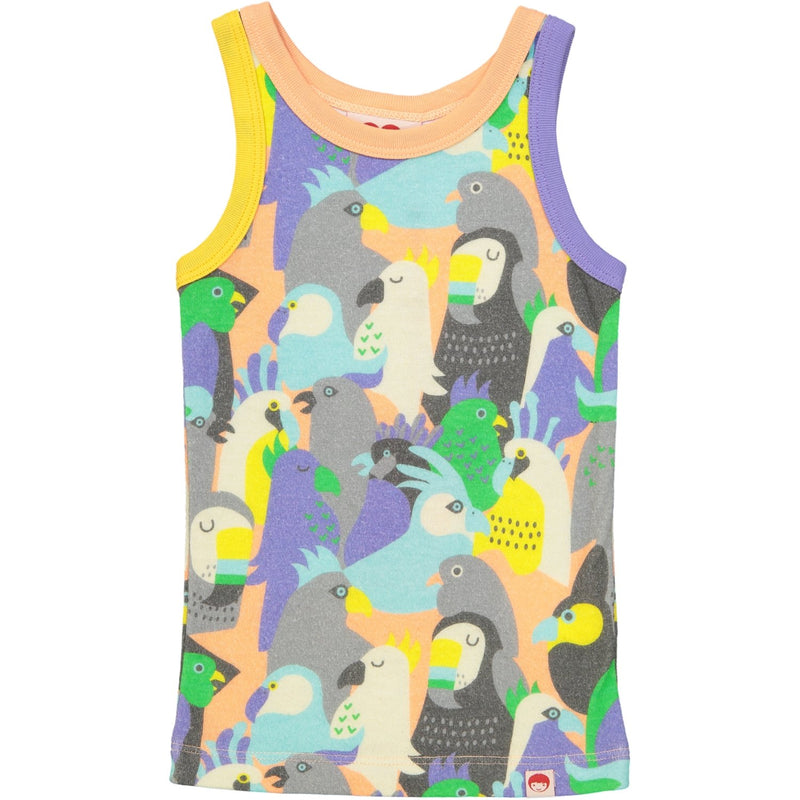 VITORIA all over printed vest top/Coral (Birds of a Feather)