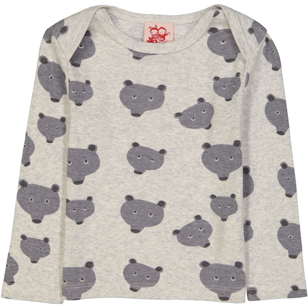 WHISTLER All over printed LS Tootsa Tots T-shirt/Light Heather Grey (Bears) 