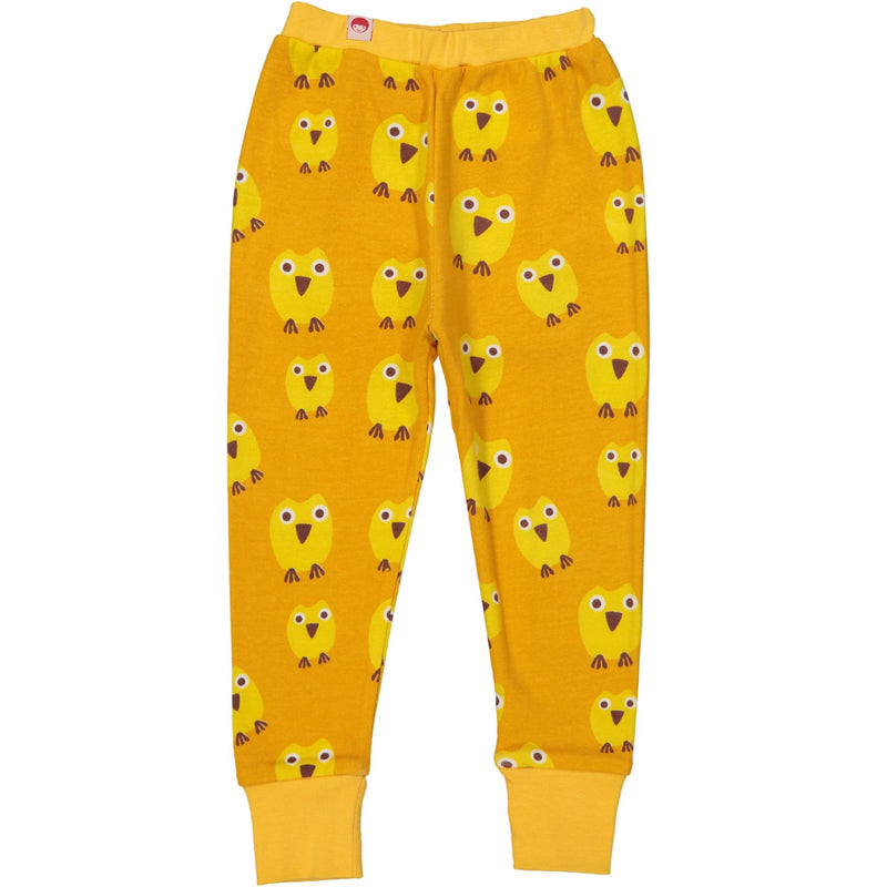 WINNIPEG Tootsa Tots 1x1 Rib Leggings/Mustard (owls) 