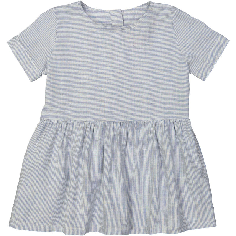 YOKOHAMA Tots Linen & Cotton Smock Dress/Periwinkle 